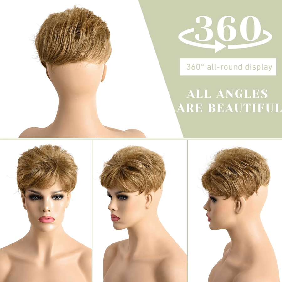DinDong Haartopper Pixie-Cut, synthetisch, 6 Zoll, lockig - Bild 2