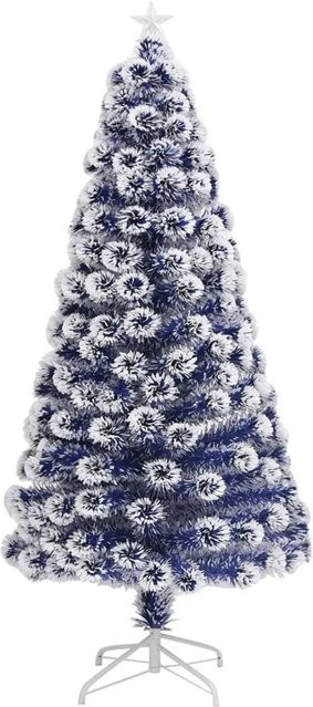vidaXL Künstlicher Weihnachtsbaum mit LED-Glasfaser-Beleuchtung und Stern in Multicolour, Höhe: 120 cm - Bild 1