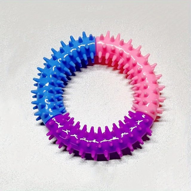LChome Hund Kauspielzeug, Dreifarbiger Stachelring, 1-teiliges Set - Bild 1