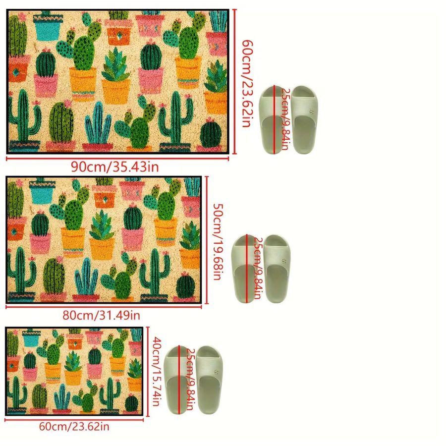 VIKAMA Bunter Kaktus-Teppich als waschbare Bodenmatte in Multicolor - Bild 4