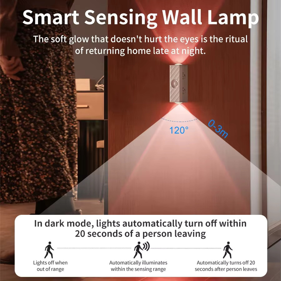 Aamasun RGBW LED Nachtlicht mit Bewegungssensor und Fernbedienung, magnetische wiederaufladbare Wandlampe für Schrank, Treppe, Schlafzimmer und Flur, weiß - Bild 4