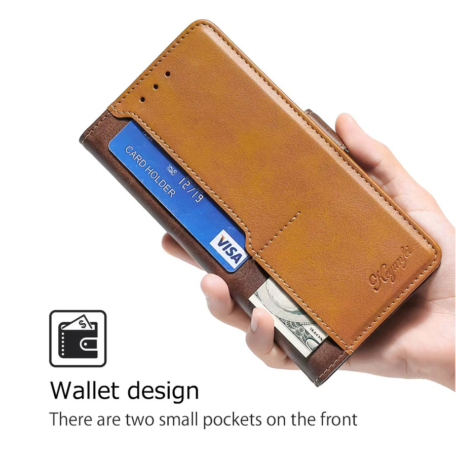 Stoßfeste Ledertasche mit Magnetschnalle und Flip Card Stand für Honor 200 Smart und Honor X6B 4G in Braun - Bild 5