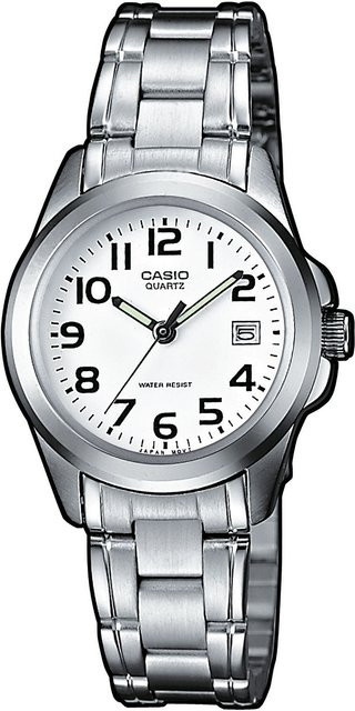 Casio Damenuhr, Quarz, Edelstahl, 28 mm, Weiß - Bild 1