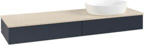 V&B Waschtischunterschrank Antao ohne Frontstruktur in Botti Mattblau lackiert, B/T: 160 x 50 cm - Bild 1