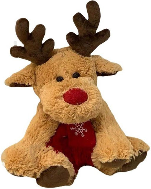 Weihnachtliches Rentier, Plüsch Stofftier, 28cm, ab 3 Jahre - Bild 1