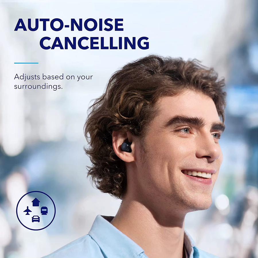 Soundcore by Anker Space A40 Bluetooth Kopfhörer mit automatischer Geräuschunterdrückung, True Wireless Ohrhörer, Schwarz - Bild 2