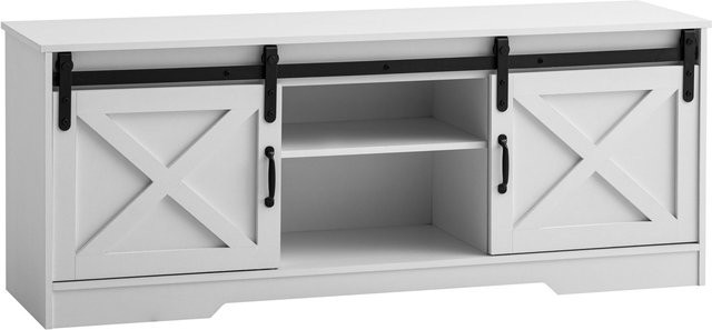 Lowboard in Weiß aus Holz und Metall im rustikalen Design, B/H/T: 150 x 59,5 x 39,5 cm - Bild 1