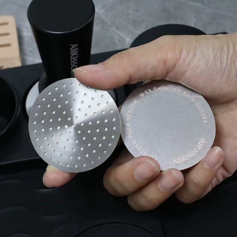 CafeGaGa Kaffee-Puck-Sieb aus silbernem Mesh-Material, Durchmesser: 58,5 mm, 0,8 mm Dicke, wiederverwendbarer Filter für Siebträger - Bild 4