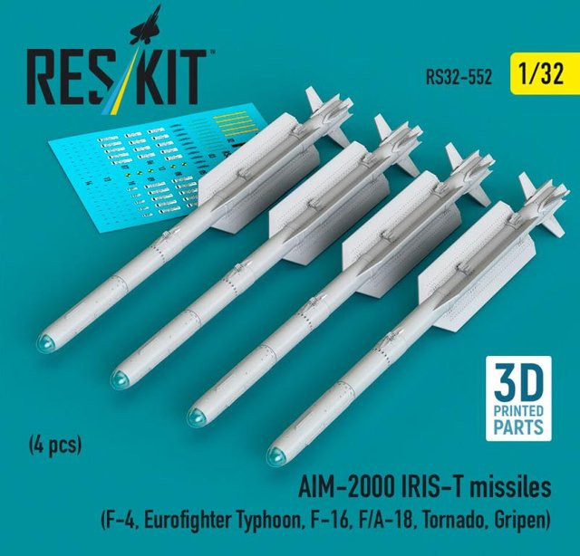 ResKit Models AIM-2000 IRIS-T missiles, 4-teiliges Set, 3D Printed - Bild 1