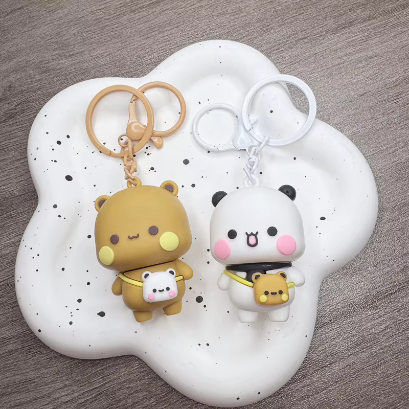 Schlüsselanhänger Panda Bubu und Yier, Cartoon-Bären-Puppe, Unisex - Bild 3