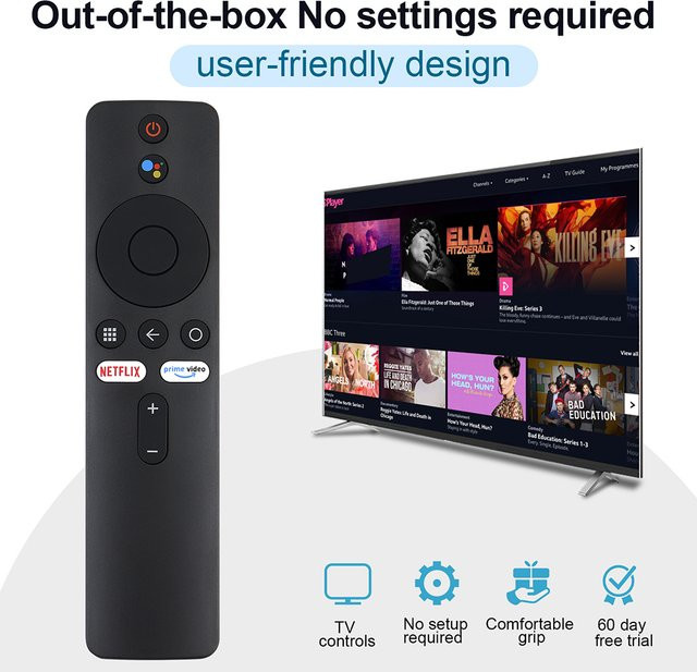 Universelle Bluetooth-Sprachfernbedienung mit Google Sprachassistent für Xiaomi in Schwarz - Bild 1