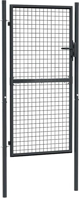 vidaXL Gitter-Gartentor aus verzinktem Stahl in Grau/Anthrazit, Breite: 100 cm, Höhe: 175 cm - Bild 1