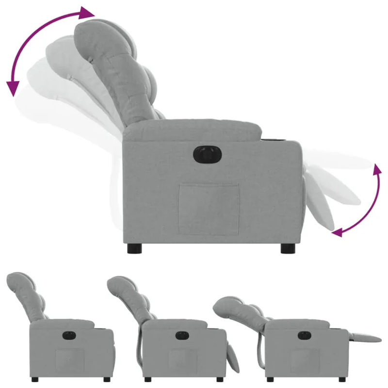 Vidaxl Elektrischer Relax-Sessel in Grau mit Stoffbezug im modernen Design - Bild 5