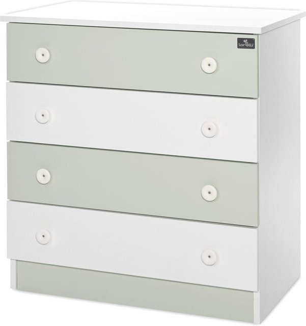 Lorelli Kommode Dresser mit 4 Schubladen für das Kinderzimmer und Babyzimmer, grün, B/T/H: 81 x 50 x 86 cm - Bild 1