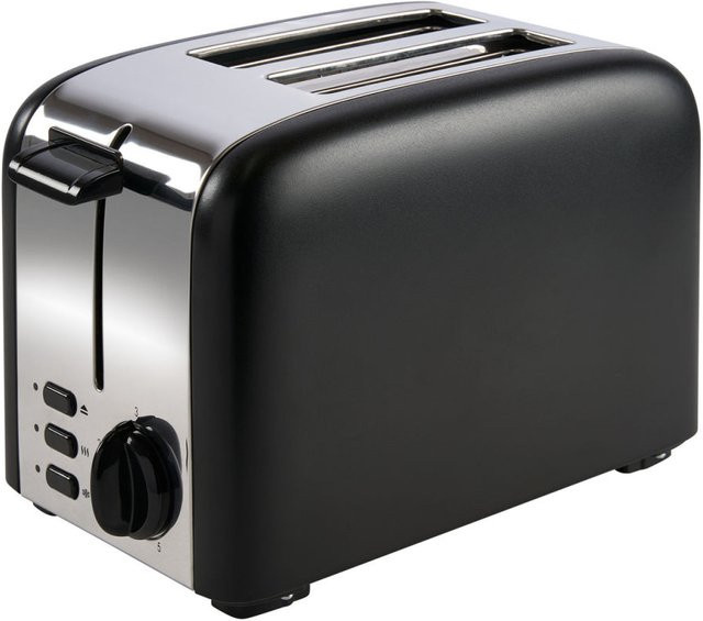 Corby Chelmsford 2-Scheiben-Toaster in Schwarz und poliertem Edelstahl, B/T/H: 16 x 28,5 x 18,5 cm - Bild 1