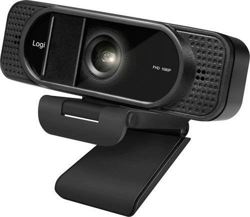 Logitech Full HD Webcam mit Mikrofon und Klemm-Halterung in Schwarz - Bild 1