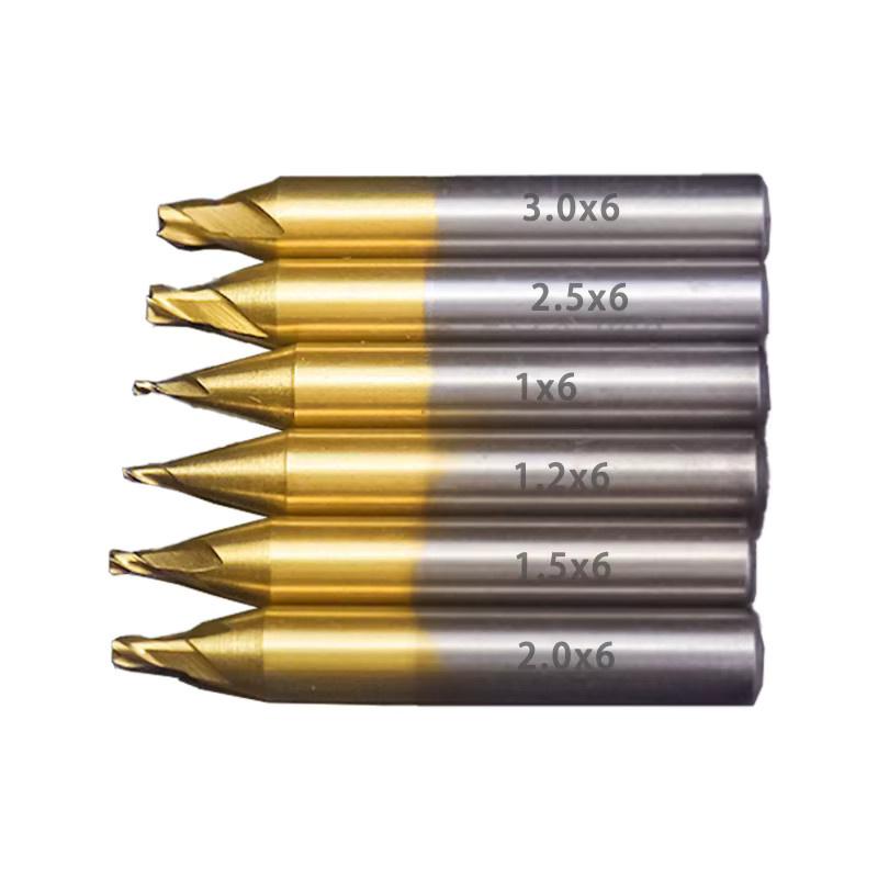 CHSYX HSS Titan Schaftfräser Gravur Kantenschneider CNC Bits für Schlüsselfräsmaschinen, Gold - Bild 3