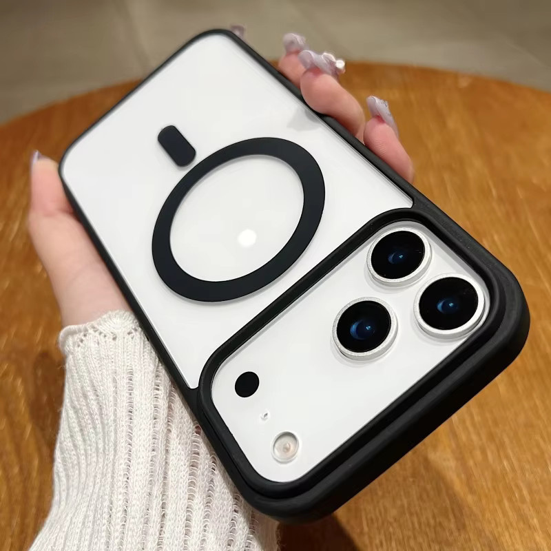 EHUIDE Magnetische Hülle für iPhone 11 bis 17 Pro Max Plus Air Transparent Rot Stoßfeste Schutzhülle mit kabellosem Laden - Bild 1
