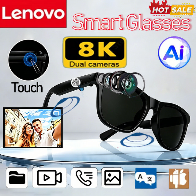 Lenovo Smartglasses, Square, Vollrand, Kunststoff, Black, Unisex - Bild 1