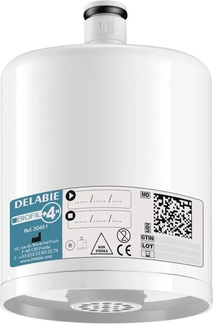 Delabie BIOFIL 4M Filter für Waschtisch, non-steril, zentrierter Strahl, Weiß, 10 Stück - Bild 1