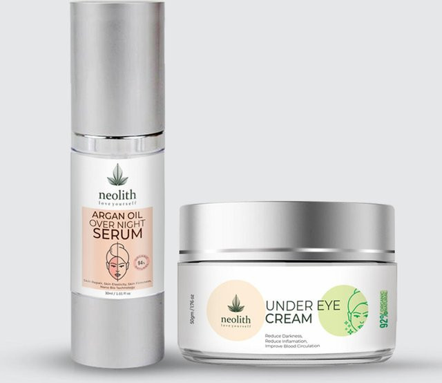 Neolith Anti-Aging Kombination, Arganöl Nachtserum und Augencreme, 80 ml - Bild 1