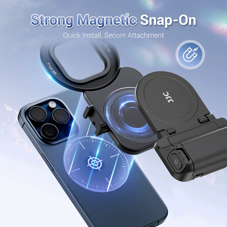 JJC Magnetischer Handy-Objektivfilteradapter und magnetischer Snapgrip-Handgriff für iPhone 17 16 15 14 Pro Max in Schwarz - Bild 2