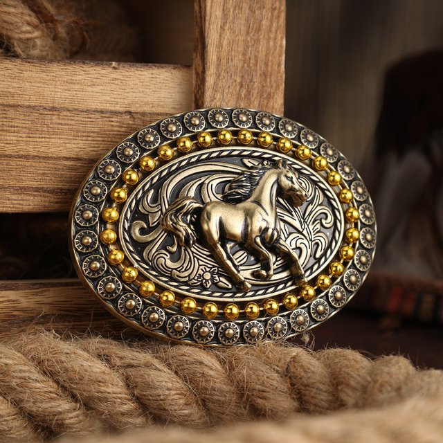 Gürtelschnallenkopf, Metall, Western-Cowboy-Stil - Bild 1