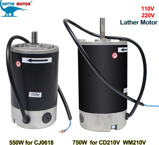 POWACE Bürstenmotor für Mini-Drehmaschine 550W/750W 220V in Schwarz, passend für CJ0618 und CD210 Modelle - Bild 1