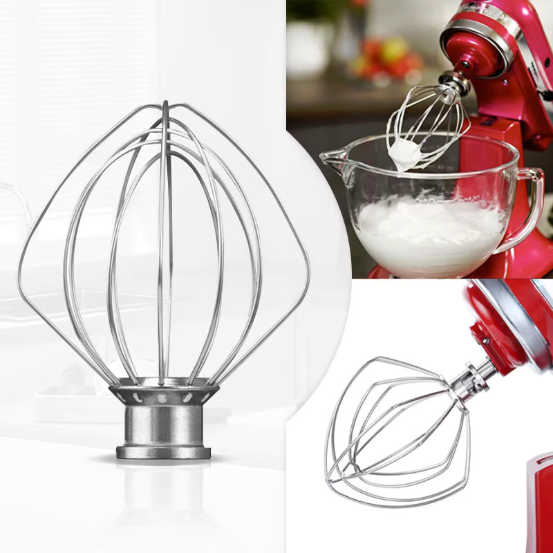KitchenAid Edelstahl-Drahtschneebesen als elektrisches Mixer-Zubehör für den K45WW Standmixer in Silber - Bild 2
