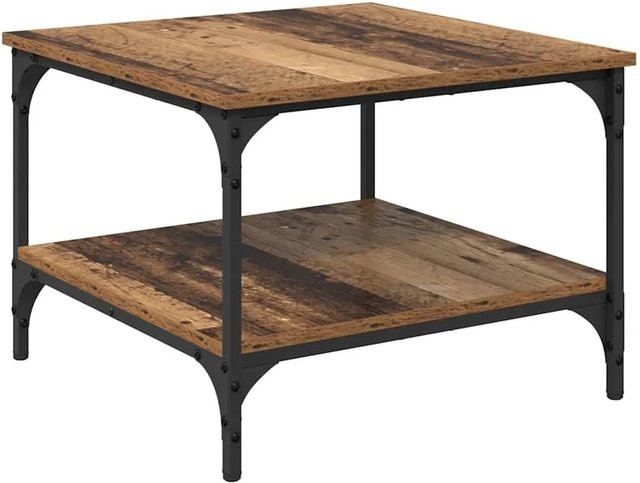 vidaXL Couchtisch Altholz-Design in Braun aus Holzwerkstoff und Eisen, B/T/H: 55 x 55 x 40 cm - Bild 1