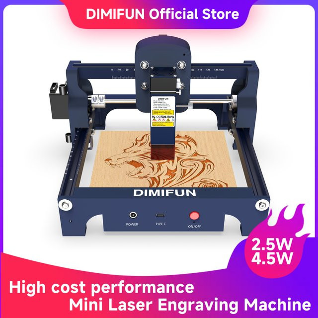 DIMIFUN Mini-Lasergraviermaschine Tragbare Schneidemaschine für DIY-Schnitzarbeiten in Holz und Glas - Bild 1