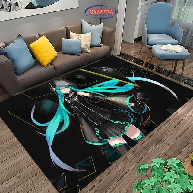 Karpetti Teppich H-Hatsune MM1ku mit Cartoon-Design, rutschfest, mehrfarbig, B/T: 80 x 50 cm - Bild 1