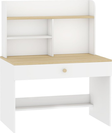 Aosom AIYAPLAY Kinderschreibtisch mit Schublade und Bücherregal, Weiß, B/T/H: 80 x 50 x 100 cm