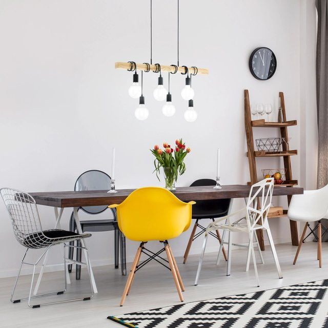 Eglo Pendelleuchte Townshend 6-flammig in Schwarz-Braun im Vintage-Stil - Bild 1