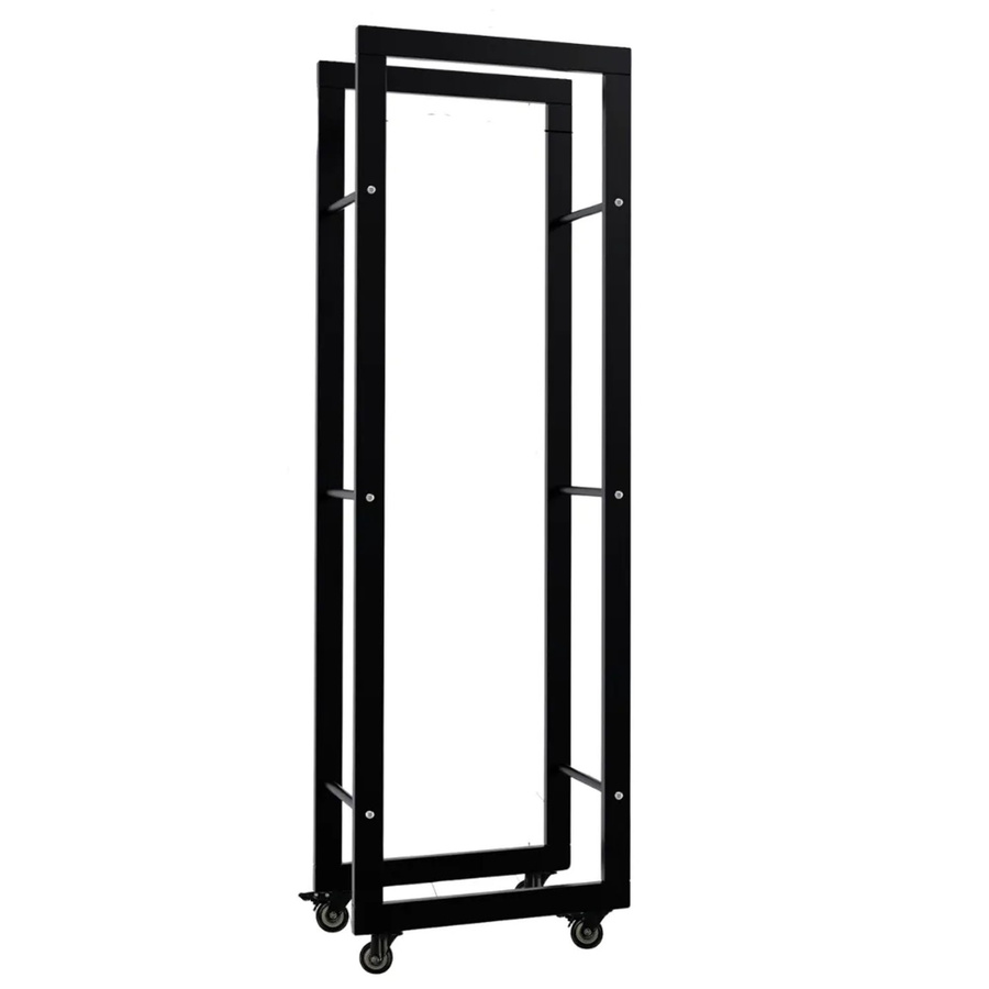 DELUKE Kaminholzregal aus Metall mit Rollen in Schwarz, B/T/H: 25 x 40 x 125 cm - Bild 2