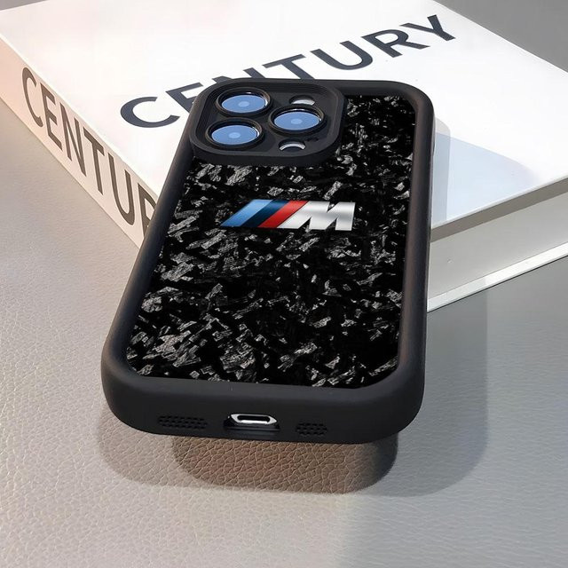 Rastar Handyhülle mit BMW Motorrad Logo aus mattiertem Silikon in Schwarz für iPhone 12 bis iPhone 17 Pro Max Plus - Bild 1