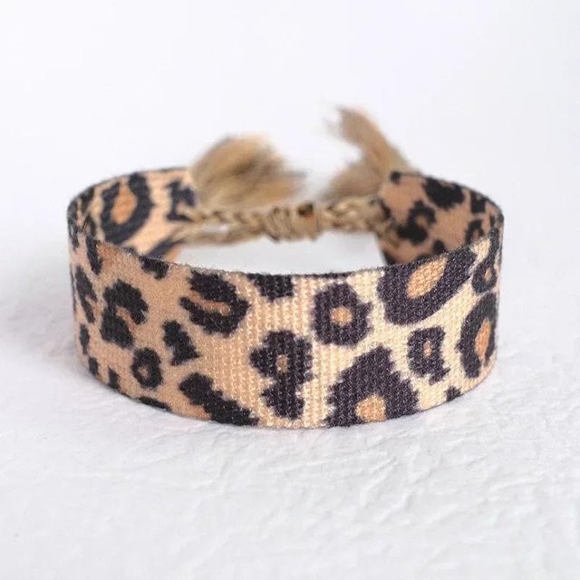 YULIN Armband, Gurtband, Leopardenmuster, Zebrastreifenmuster, beige, Damen - Bild 1