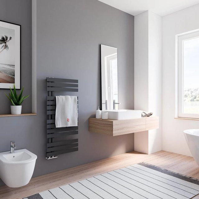 Schulte Design-Heizkörper Breda 477 W in Pearl Schwarz - Bild 1