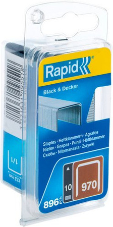 Rapid Tackerklammern Typ 970 in Silber, 10 mm, 900 Stück aus Stahl