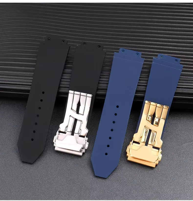 Hublot Uhrenarmband Silikon, schwarz-blau, Herren, 26–19 mm - Bild 2