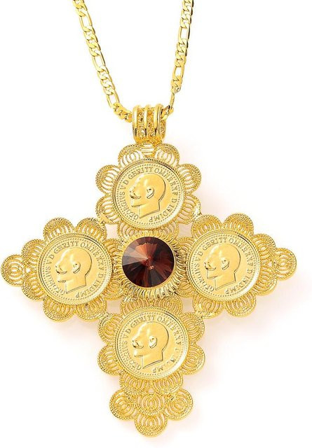 Lucky Star Jewelry Anhänger Halskette, Gold/Kupfer plattiert, Messing, Zirkonia, Unisex - Bild 1