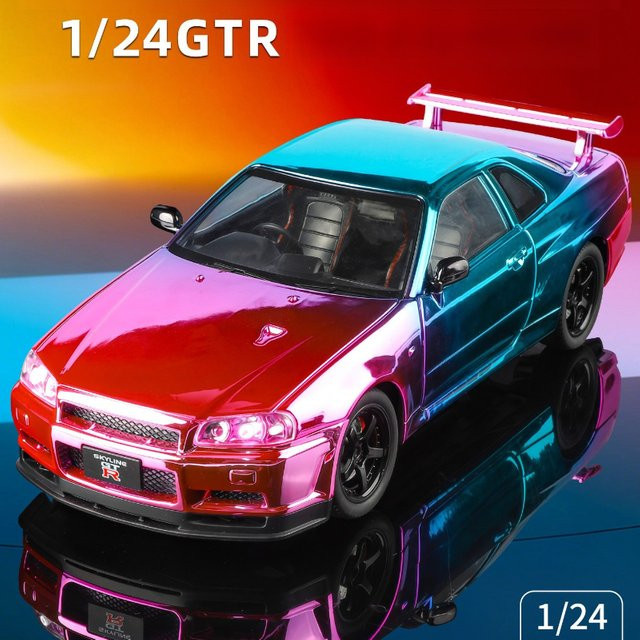 MINI AUTO GTR R34 Modellauto, 1:24, Metall, mit Licht und Sound - Bild 1