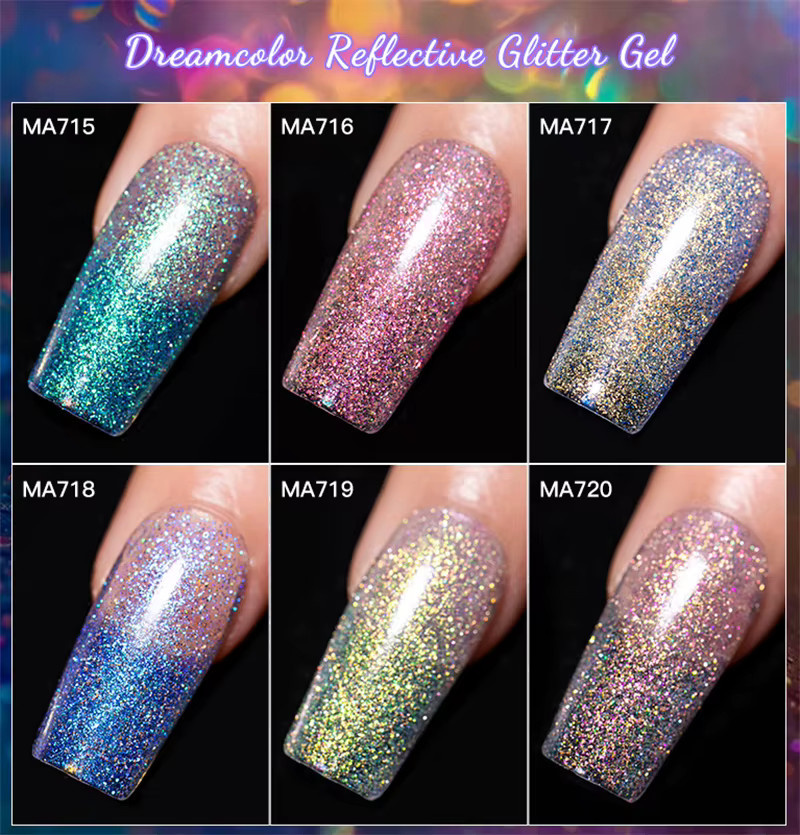 Dreamcolor Glitzer-Gel-Nagellack, Gebrochener Diamant, Schimmernd - Bild 4