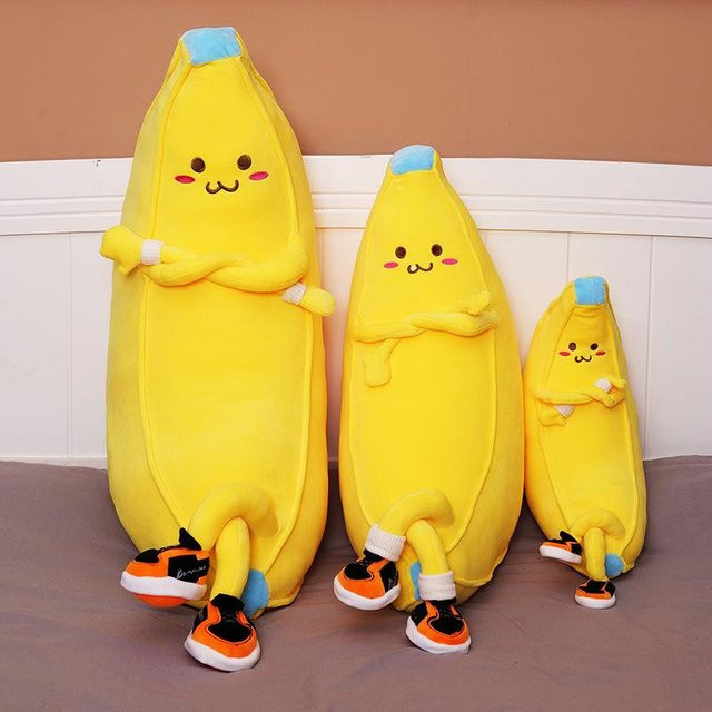 Bananenmann Kissen mit Beinen, Bananenpuppe, Plüschtier, 50cm, Gelb - Bild 1