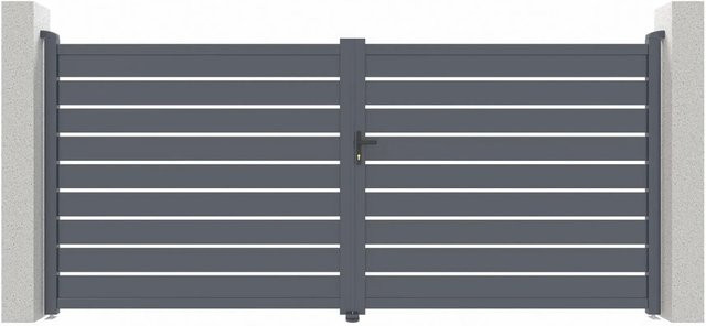Casanoov Elektrisches Flügeltor Vogel in Grau aus Aluminium mit Drehtorantrieb Ranger B150, B/H: 305 x 178 cm - Bild 1