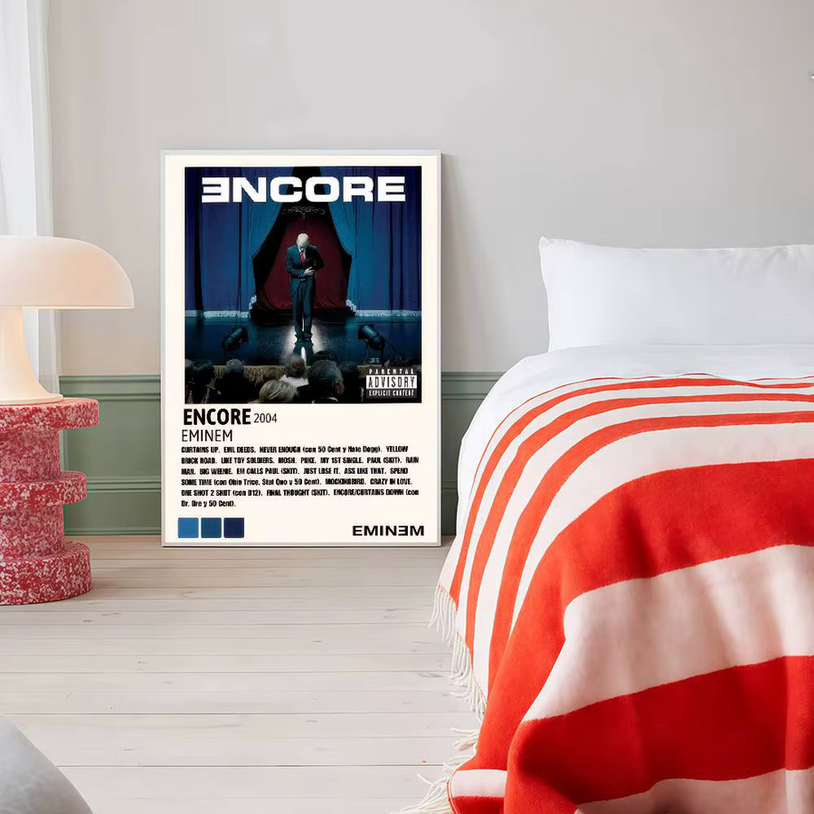 Wasserfester Eminem Rap Poster Wandaufkleber in Mehrfarbig mit Typografie-Design - Bild 3