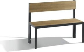C+P Sitzbank Basic Plus mit Rückenlehne, Dekor Eiche Sereno, Gestell Schwarzgrau, H 79,6 cm x B 100 cm x T 40,7 cm - Bild 1
