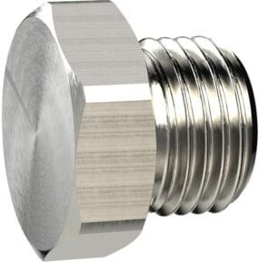 Riegler Verschlussschraube mit Außensechskant, G 1/8, SW 14, aus Messing verzinkt, Silber - Bild 1