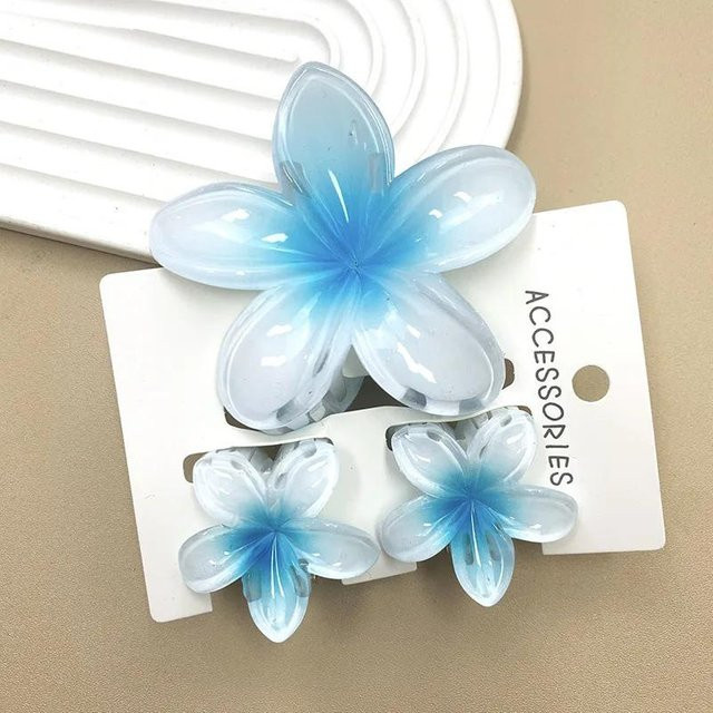 Haarspangen Blume, Bunt Farbverlauf, 3er Set, Damen, Mädchen - Bild 1