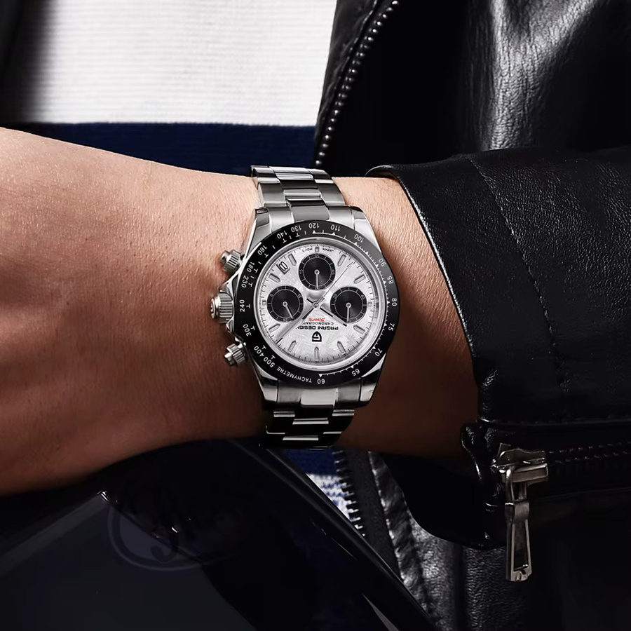 PAGANI DESIGN Chronograph, Quarz, Edelstahl, Weiß, Herren - Bild 4